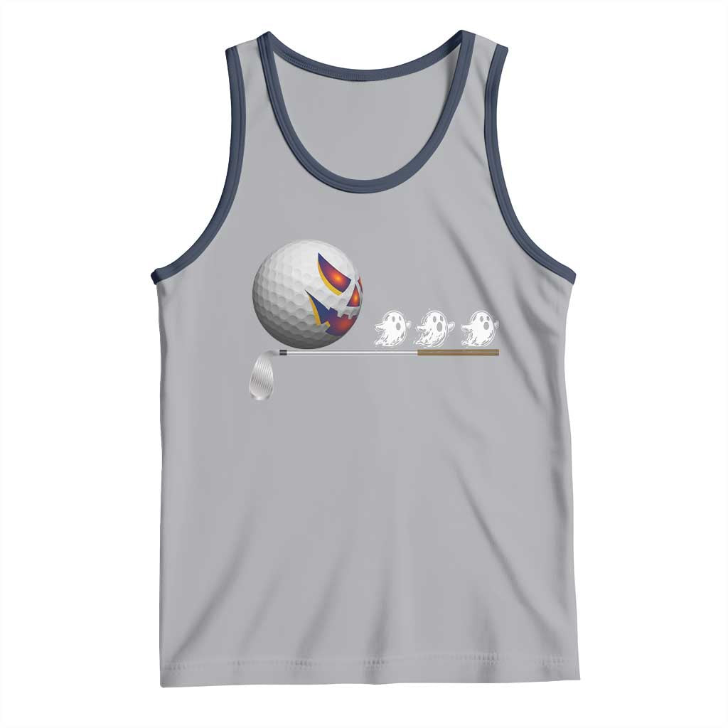 Funny Halloween Golf Pumpkin Chasing Ghost Gift Tank Top - Wonder Print Shop