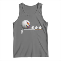 Funny Halloween Golf Pumpkin Chasing Ghost Gift Tank Top - Wonder Print Shop
