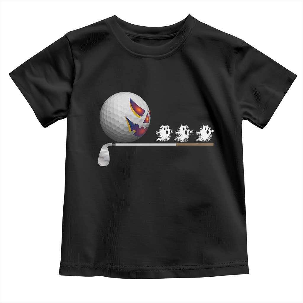 Funny Halloween Golf Pumpkin Chasing Ghost Gift Toddler T Shirt - Wonder Print Shop