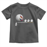 Funny Halloween Golf Pumpkin Chasing Ghost Gift Toddler T Shirt - Wonder Print Shop