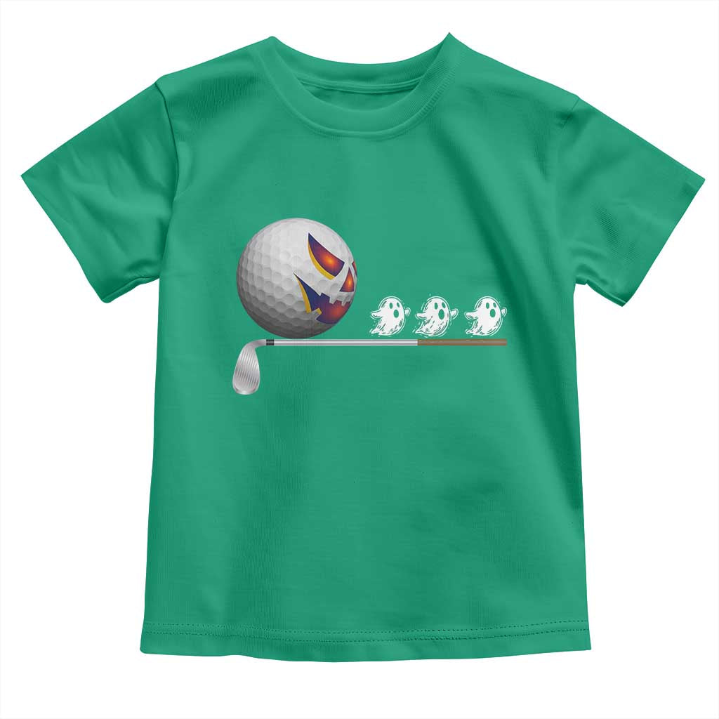 Funny Halloween Golf Pumpkin Chasing Ghost Gift Toddler T Shirt - Wonder Print Shop