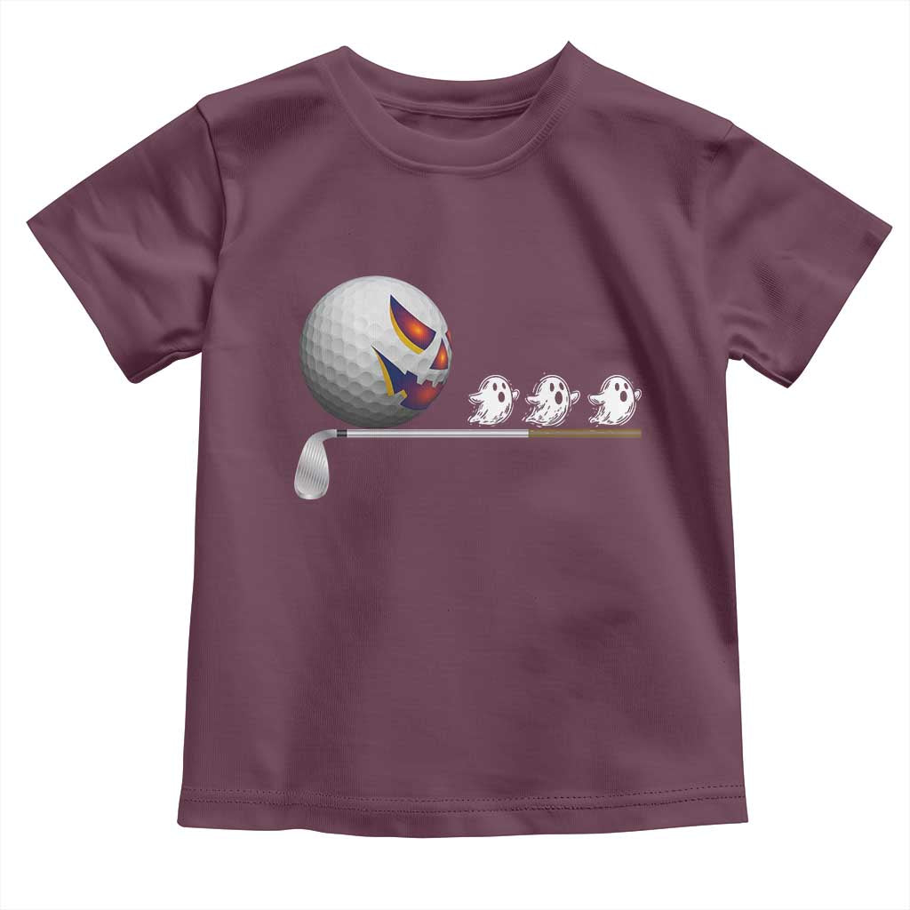 Funny Halloween Golf Pumpkin Chasing Ghost Gift Toddler T Shirt - Wonder Print Shop