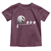 Funny Halloween Golf Pumpkin Chasing Ghost Gift Toddler T Shirt - Wonder Print Shop