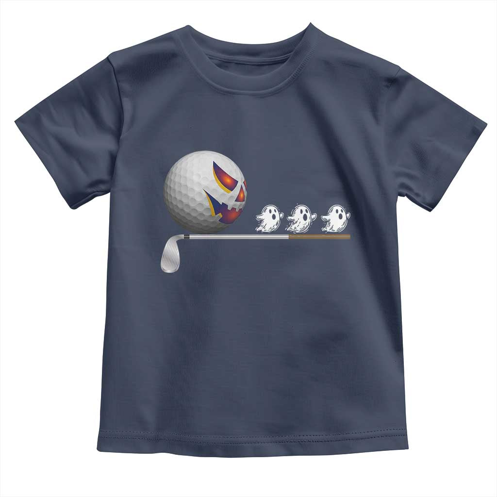 Funny Halloween Golf Pumpkin Chasing Ghost Gift Toddler T Shirt - Wonder Print Shop