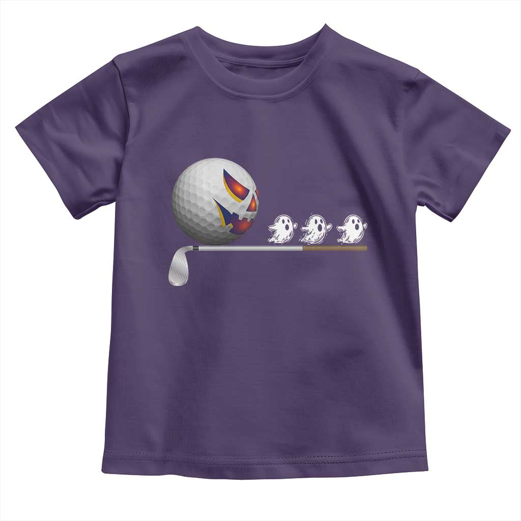 Funny Halloween Golf Pumpkin Chasing Ghost Gift Toddler T Shirt - Wonder Print Shop