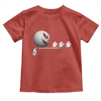 Funny Halloween Golf Pumpkin Chasing Ghost Gift Toddler T Shirt - Wonder Print Shop