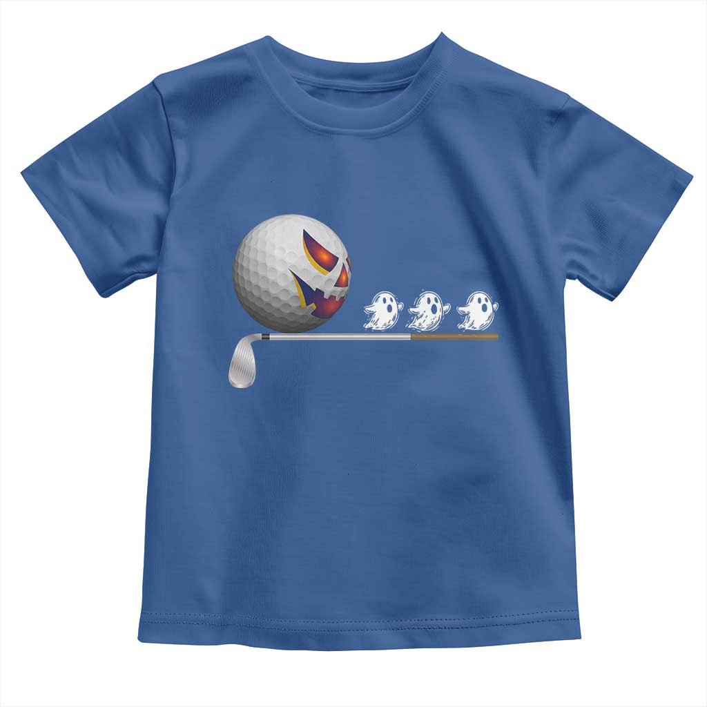 Funny Halloween Golf Pumpkin Chasing Ghost Gift Toddler T Shirt - Wonder Print Shop