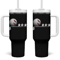 Funny Halloween Golf Pumpkin Chasing Ghost Gift Tumbler With Handle