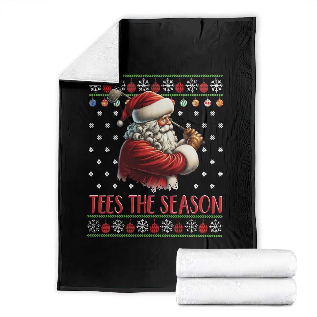 Funny Golf Holiday Gift Throw Blanket Tees The Season Ugly Sweater - Wonder Print Shop