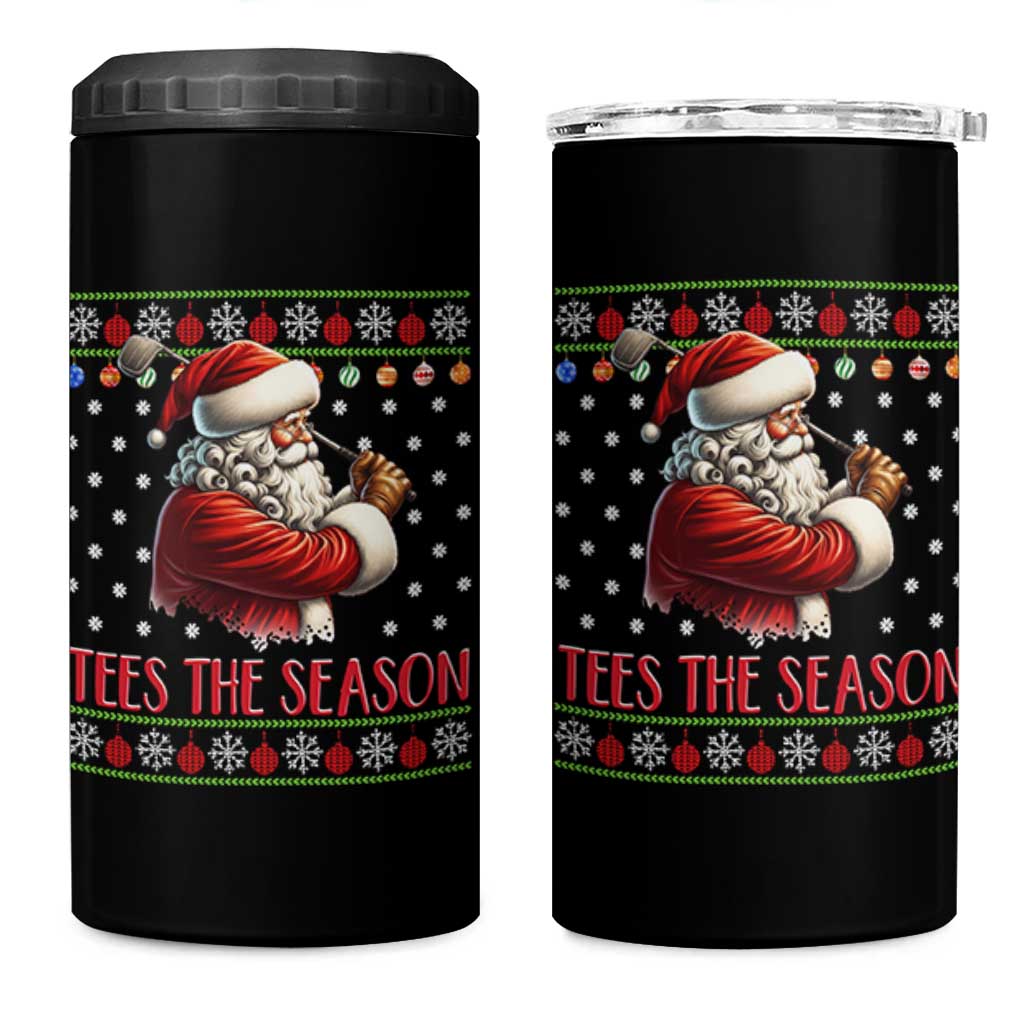 Funny Golf Holiday Gift 4 in 1 Can Cooler Tumbler Tees The Season Ugly Sweater - Wonder Print Shop