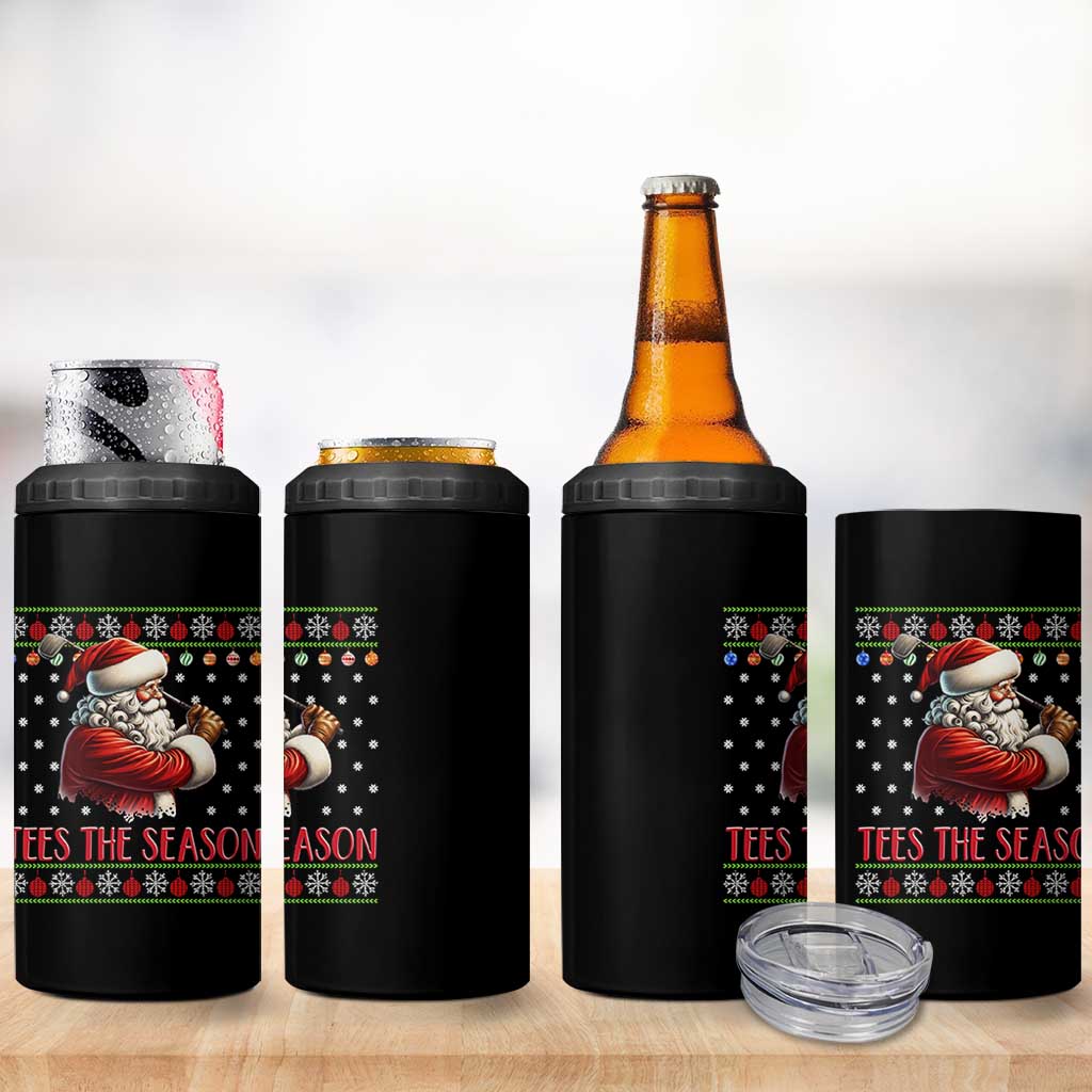 Funny Golf Holiday Gift 4 in 1 Can Cooler Tumbler Tees The Season Ugly Sweater - Wonder Print Shop