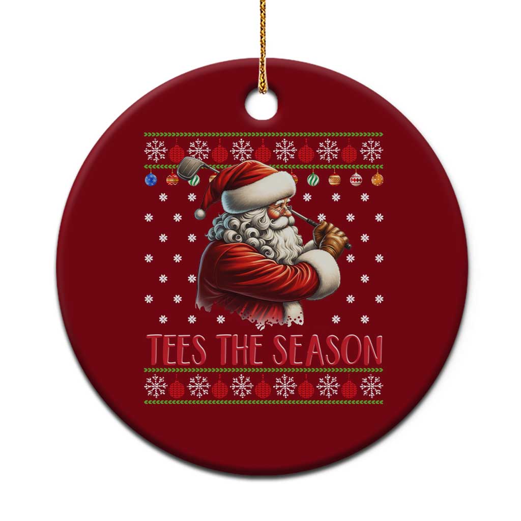 Funny Golf Holiday Gift Ceramic Ornament Tees The Season Ugly Sweater - Wonder Print Shop
