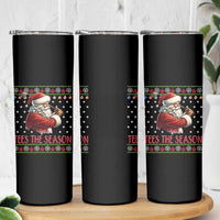 Funny Golf Holiday Gift Skinny Tumbler Tees The Season Ugly Sweater - Wonder Print Shop