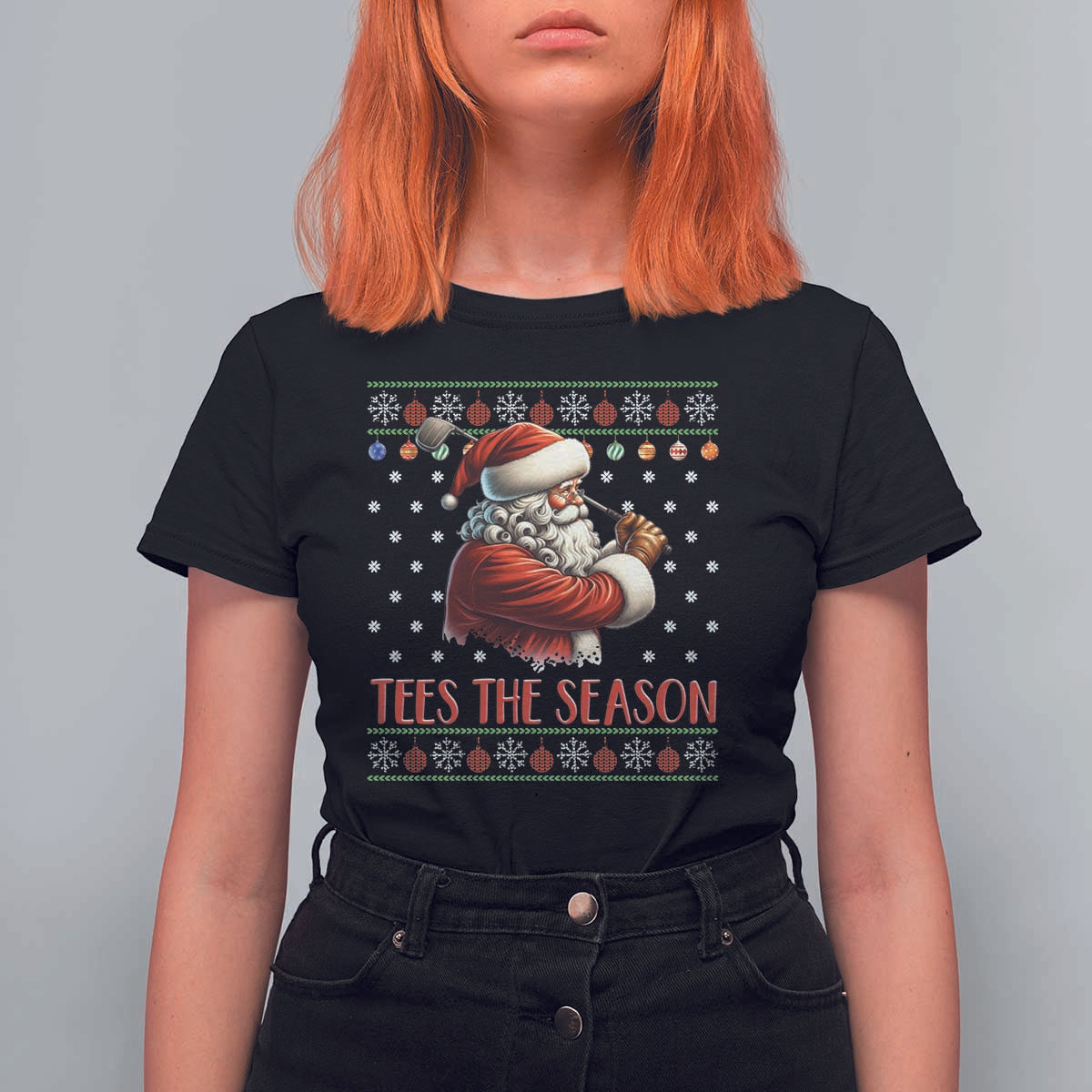 Funny Golf Holiday Gift T Shirt For Women Tees The Season Ugly Sweater - Wonder Print Shop