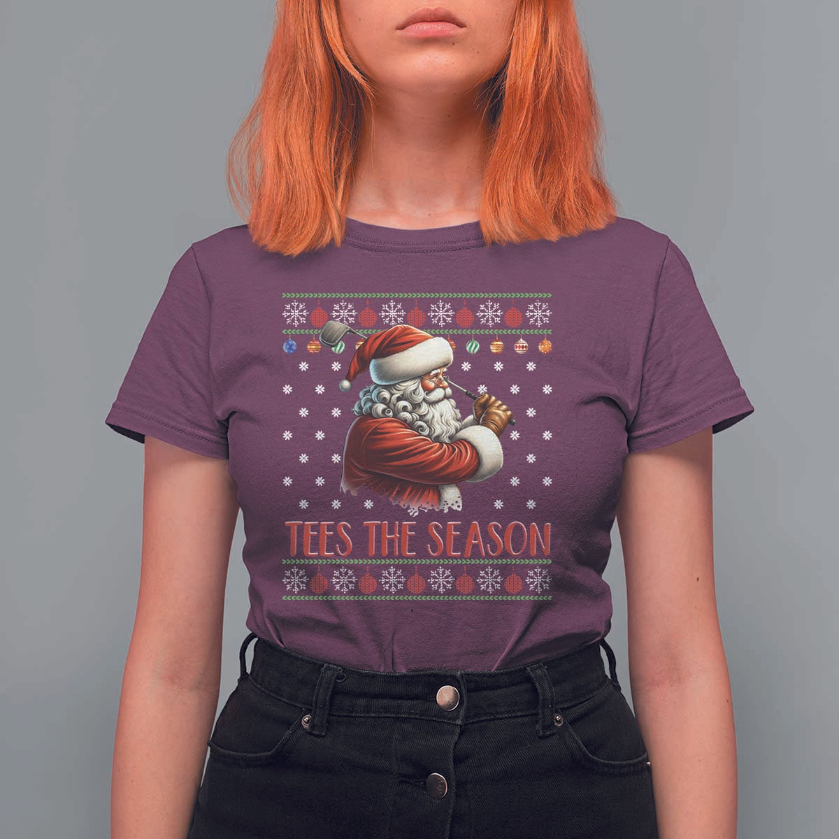 Funny Golf Holiday Gift T Shirt For Women Tees The Season Ugly Sweater - Wonder Print Shop