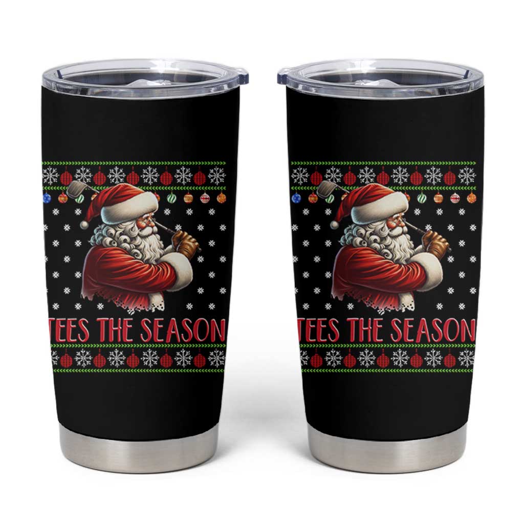 Funny Golf Holiday Gift Tumbler Cup Tees The Season Ugly Sweater - Wonder Print Shop