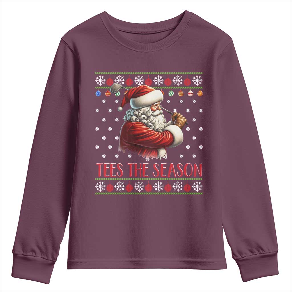 Funny Golf Holiday Gift Youth Sweatshirt Tees The Season Ugly Sweater - Wonder Print Shop