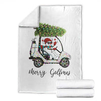 Funny Christmas Golf Throw Blanket Snowman Driving Golf Cart Merry Golfmas - Wonder Print Shop