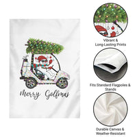 Funny Christmas Golf Garden Flag Snowman Driving Golf Cart Merry Golfmas - Wonder Print Shop