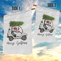 Funny Christmas Golf Garden Flag Snowman Driving Golf Cart Merry Golfmas - Wonder Print Shop