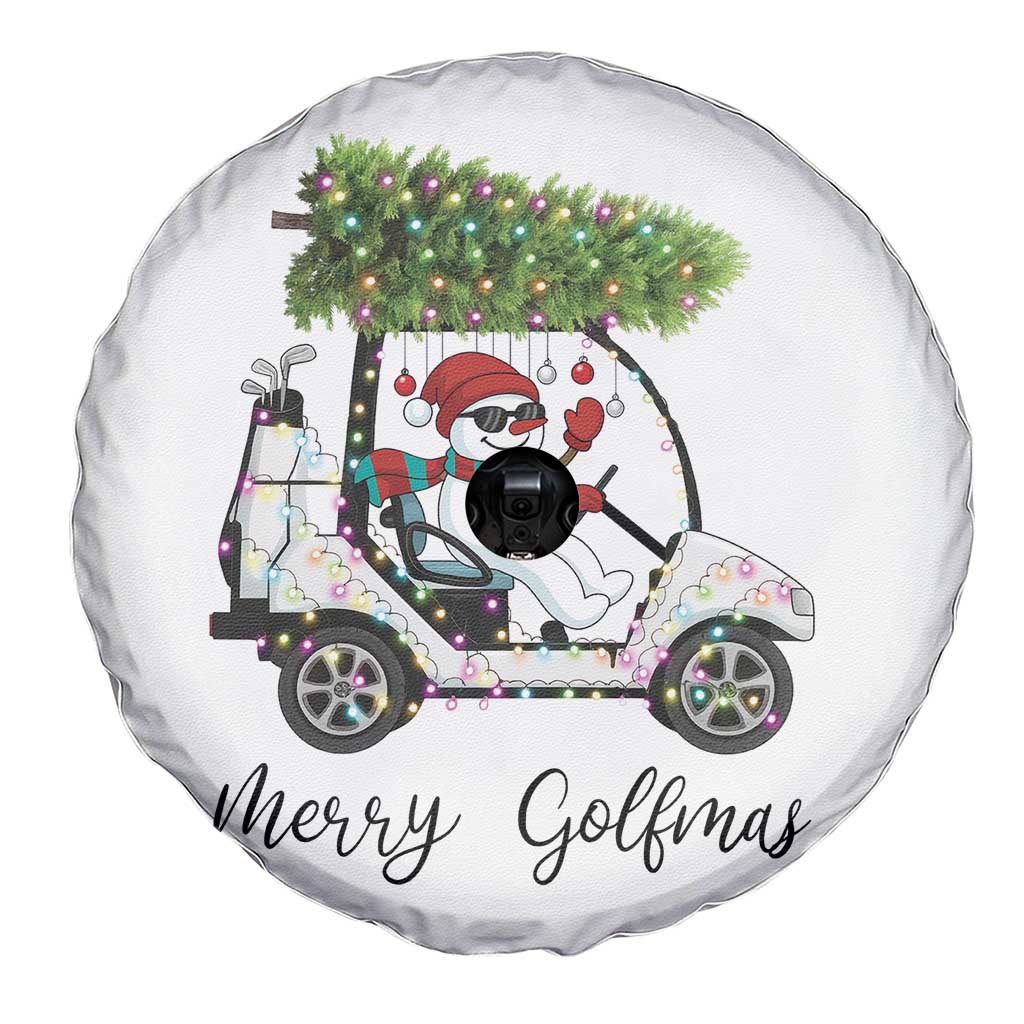Funny Christmas Golf Spare Tire Cover Snowman Driving Golf Cart Merry Golfmas - Wonder Print Shop