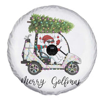 Funny Christmas Golf Spare Tire Cover Snowman Driving Golf Cart Merry Golfmas - Wonder Print Shop