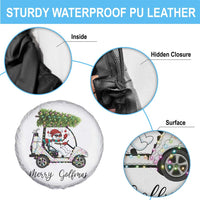 Funny Christmas Golf Spare Tire Cover Snowman Driving Golf Cart Merry Golfmas - Wonder Print Shop