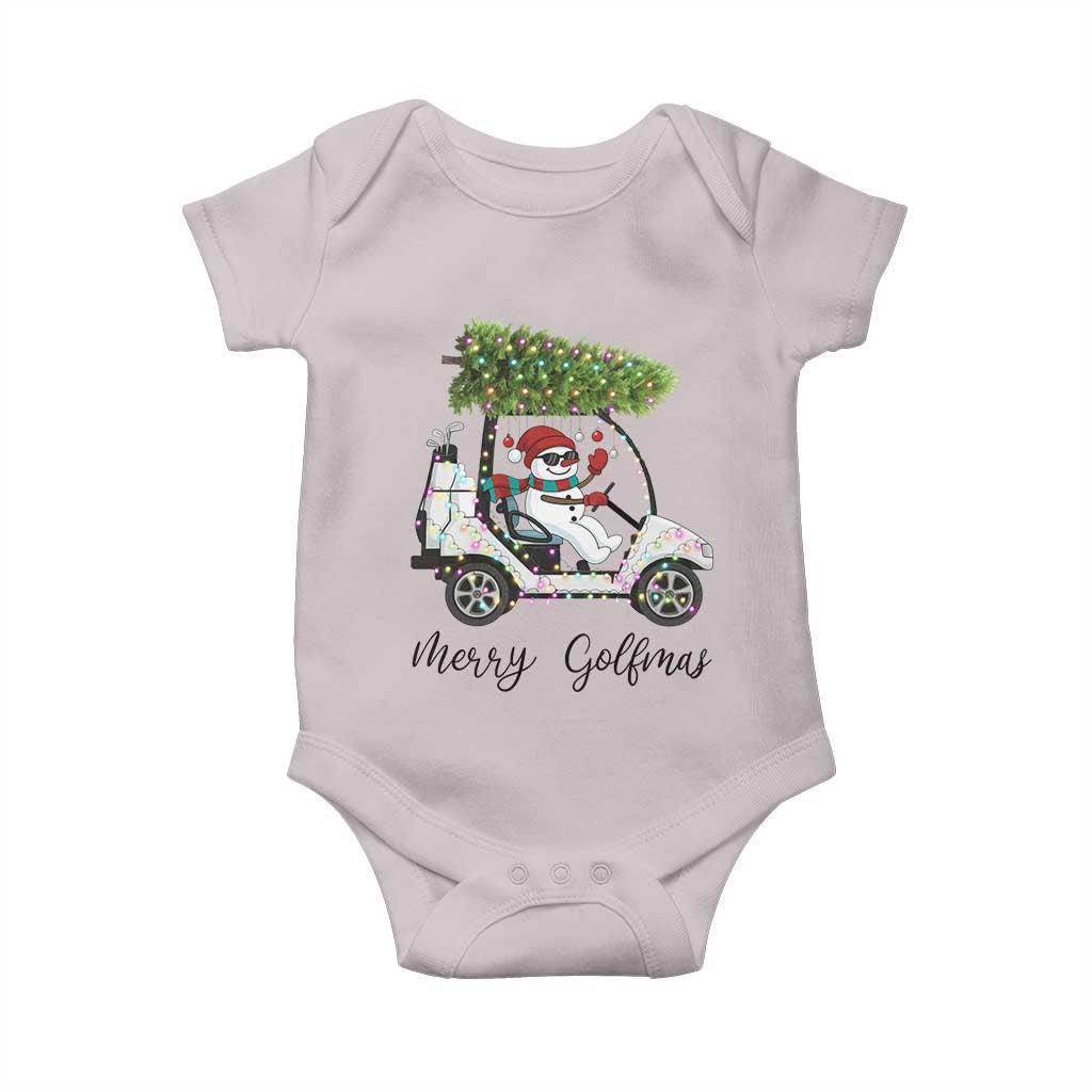 Funny Christmas Golf Baby Onesie Snowman Driving Golf Cart Merry Golfmas - Wonder Print Shop