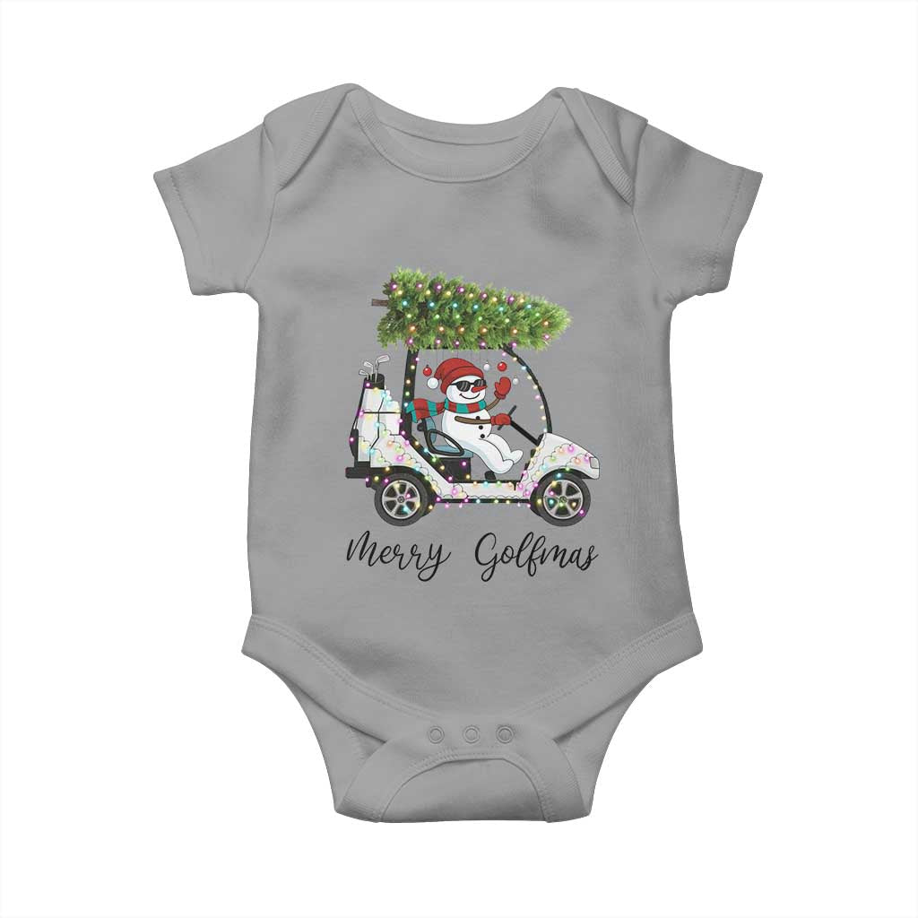 Funny Christmas Golf Baby Onesie Snowman Driving Golf Cart Merry Golfmas - Wonder Print Shop