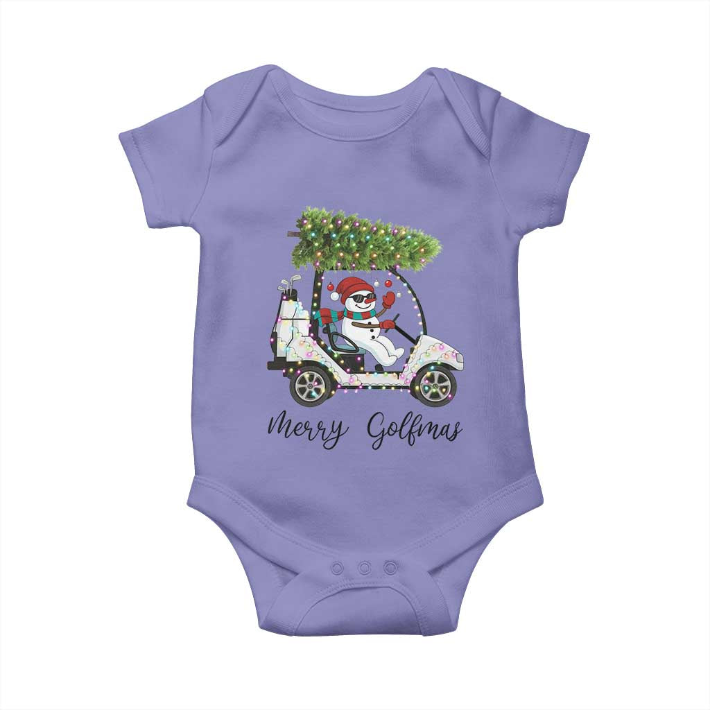 Funny Christmas Golf Baby Onesie Snowman Driving Golf Cart Merry Golfmas - Wonder Print Shop