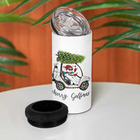 Funny Christmas Golf 4 in 1 Can Cooler Tumbler Snowman Driving Golf Cart Merry Golfmas - Wonder Print Shop
