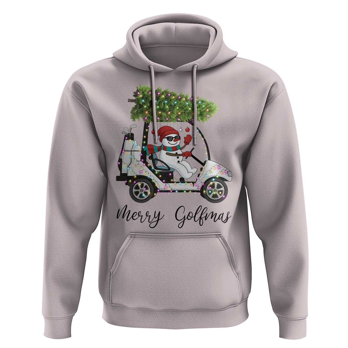 Funny Christmas Golf Hoodie Snowman Driving Golf Cart Merry Golfmas - Wonder Print Shop