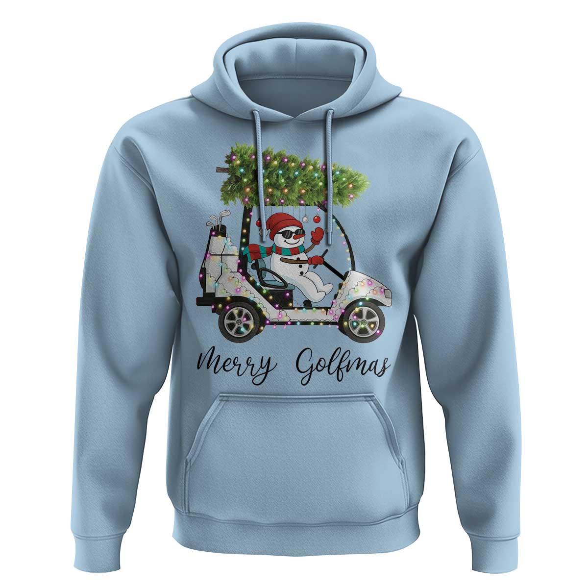 Funny Christmas Golf Hoodie Snowman Driving Golf Cart Merry Golfmas - Wonder Print Shop