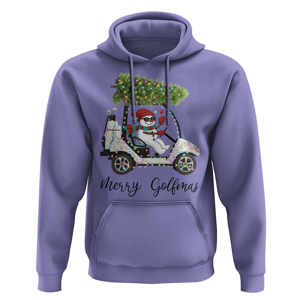 Funny Christmas Golf Hoodie Snowman Driving Golf Cart Merry Golfmas - Wonder Print Shop