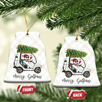 Funny Xmas Golf Ceramic Ornament Snowman Driving Golf Cart Merry Golfmas - Wonder Print Shop