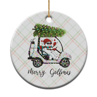 Funny Xmas Golf Ceramic Ornament Snowman Driving Golf Cart Merry Golfmas - Wonder Print Shop