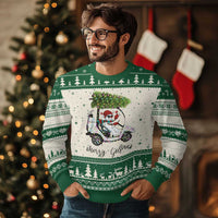 Funny Xmas Golf Ugly Christmas Sweater Snowman Driving Golf Cart Merry Golfmas - Wonder Print Shop
