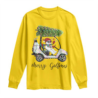 Funny Christmas Golf Long Sleeve Shirt Snowman Driving Golf Cart Merry Golfmas - Wonder Print Shop