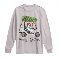 Funny Christmas Golf Long Sleeve Shirt Snowman Driving Golf Cart Merry Golfmas - Wonder Print Shop