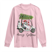 Funny Christmas Golf Long Sleeve Shirt Snowman Driving Golf Cart Merry Golfmas - Wonder Print Shop
