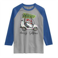Funny Christmas Golf Raglan Shirt Snowman Driving Golf Cart Merry Golfmas - Wonder Print Shop