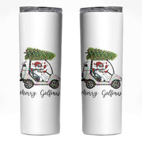 Funny Christmas Golf Skinny Tumbler Snowman Driving Golf Cart Merry Golfmas - Wonder Print Shop