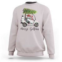 Funny Christmas Golf Sweatshirt Snowman Driving Golf Cart Merry Golfmas - Wonder Print Shop