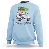 Funny Christmas Golf Sweatshirt Snowman Driving Golf Cart Merry Golfmas - Wonder Print Shop