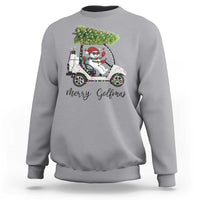Funny Christmas Golf Sweatshirt Snowman Driving Golf Cart Merry Golfmas - Wonder Print Shop