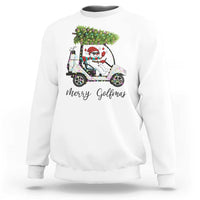Funny Christmas Golf Sweatshirt Snowman Driving Golf Cart Merry Golfmas - Wonder Print Shop