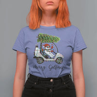 Funny Christmas Golf T Shirt For Women Snowman Driving Golf Cart Merry Golfmas - Wonder Print Shop
