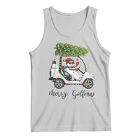 Funny Christmas Golf Tank Top Snowman Driving Golf Cart Merry Golfmas - Wonder Print Shop