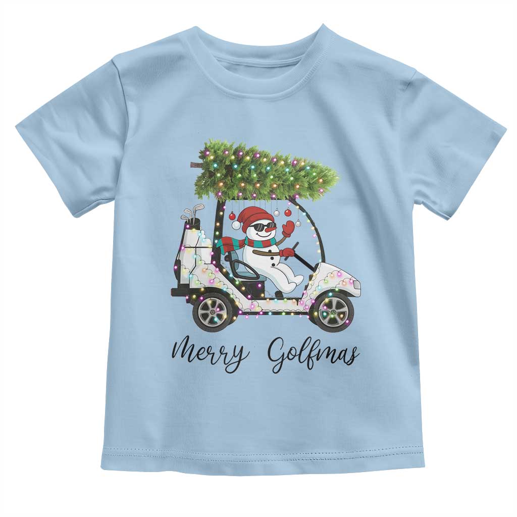 Funny Christmas Golf Toddler T Shirt Snowman Driving Golf Cart Merry Golfmas - Wonder Print Shop