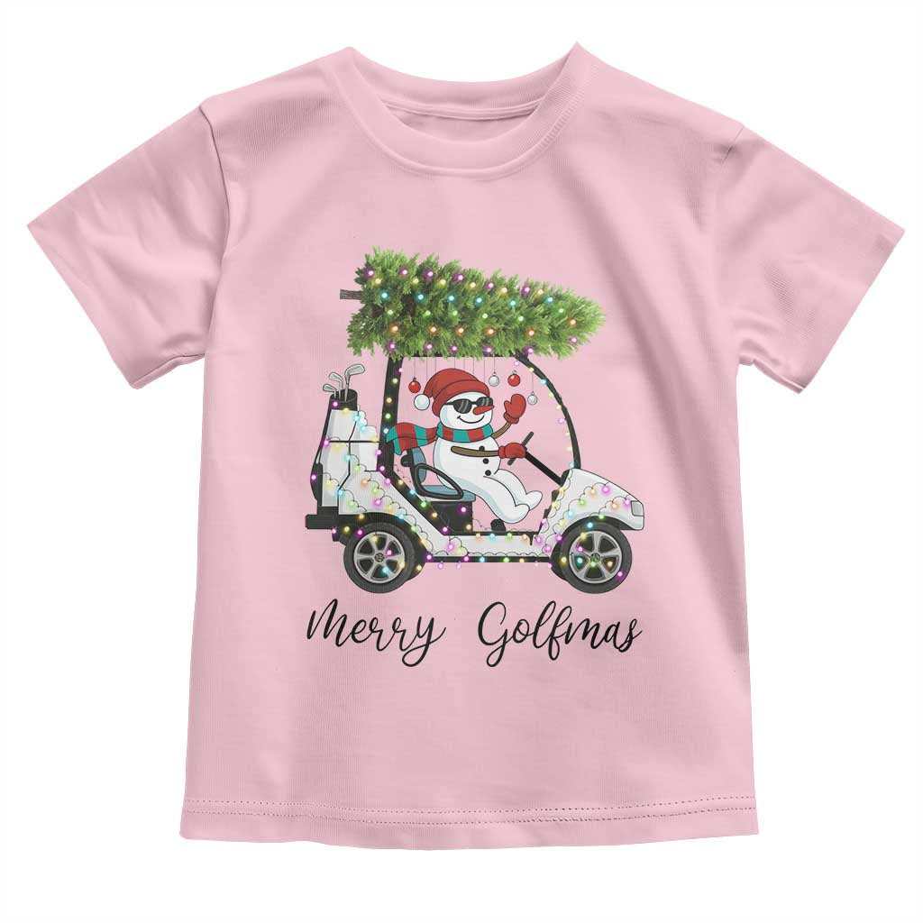 Funny Christmas Golf Toddler T Shirt Snowman Driving Golf Cart Merry Golfmas - Wonder Print Shop